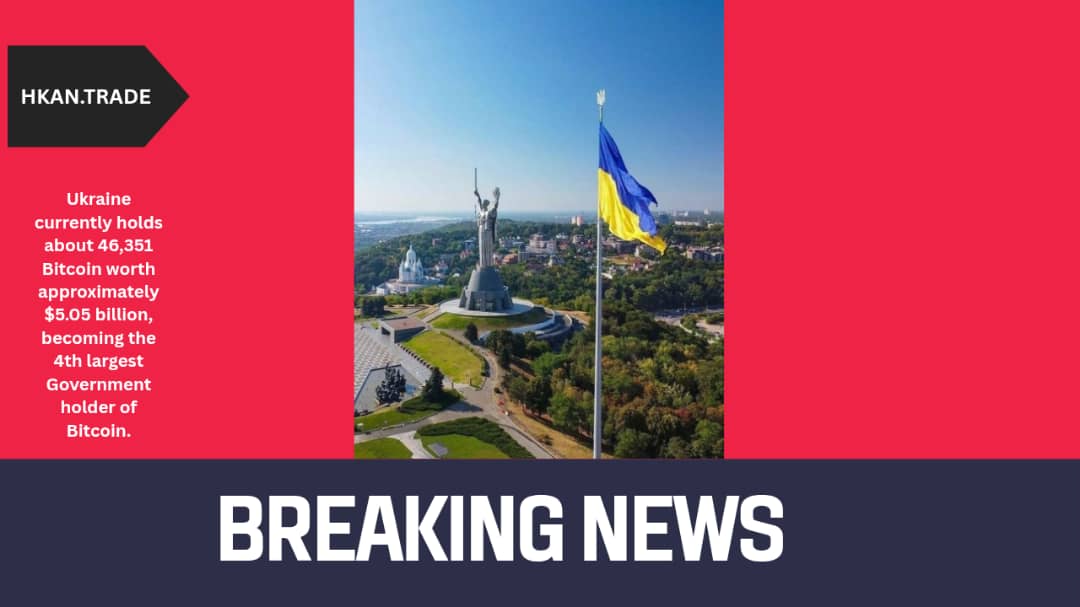 Ukraine Holds 46,351 Bitcoin Worth $5.05 Billion, Becomes 4th Largest Government Holder
